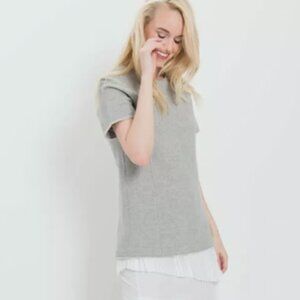 Derek Lam Crosby Grey Sweatshirt Short Sleeve Top